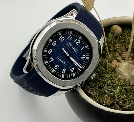 Blue seiko mod aquanaut automatic watch 41mm