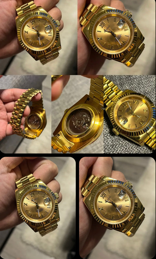 Custom build seiko gold presidential mod automatic watch 39mm