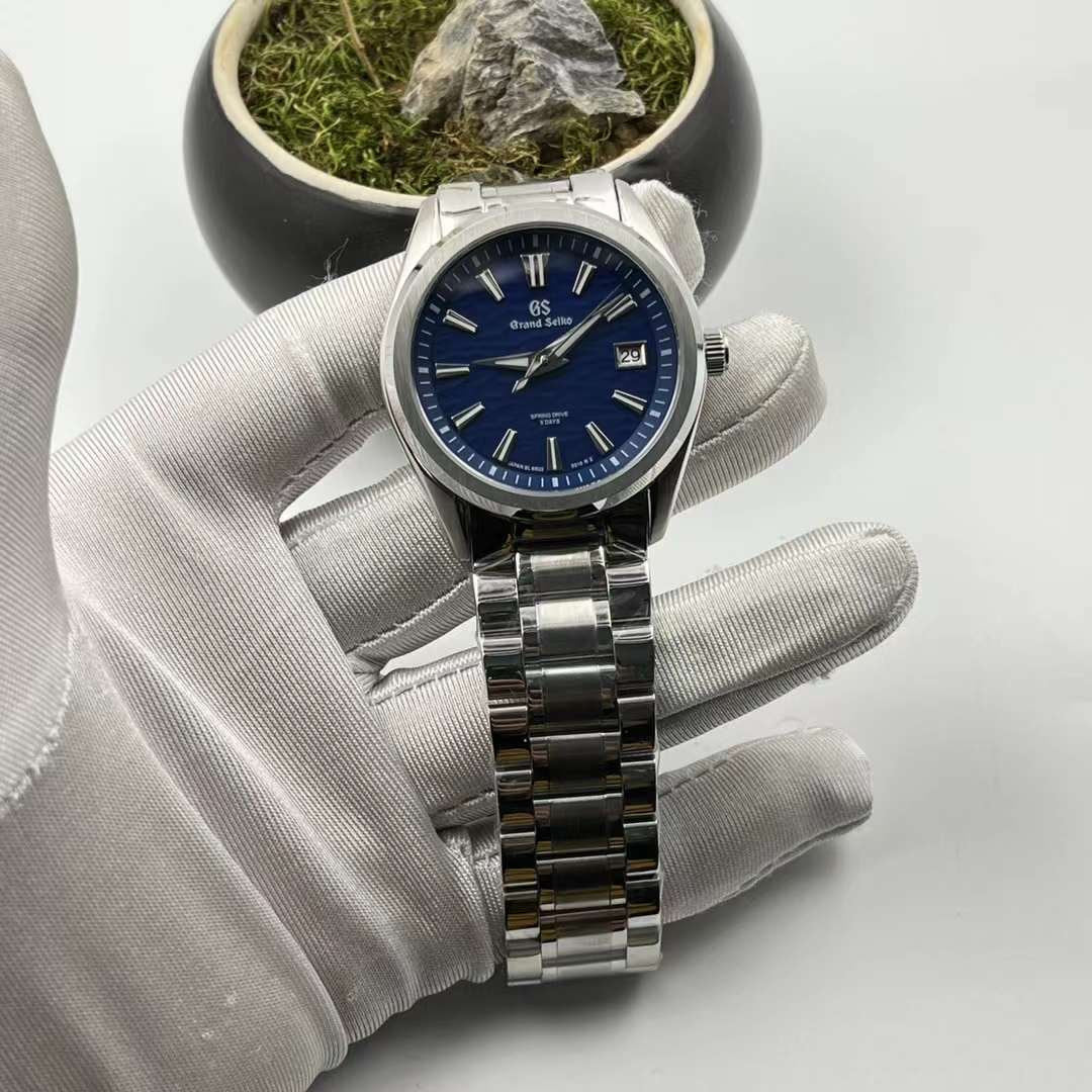 Blue grand seiko dial mod automatic watch