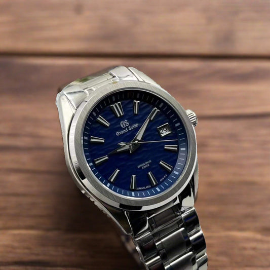Blue grand seiko dial mod automatic watch