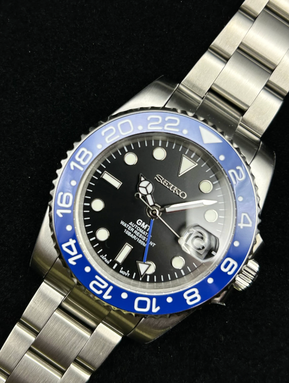 Seiko Mod Cookie Monster style GMT NH34 Automatic Watch