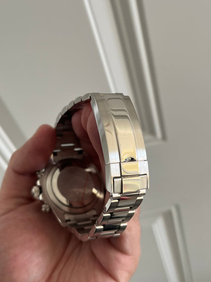 Seiko mod silver Daytona VK63 meca-quartz chronograph watch