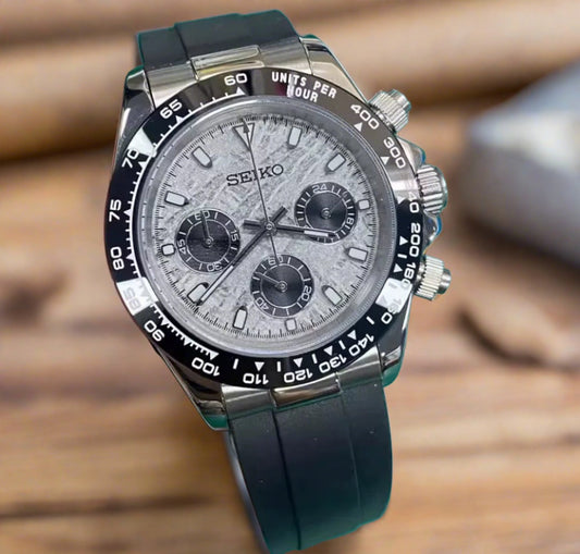 Seiko mod meteorite VK63 meca quartz chronograph watch