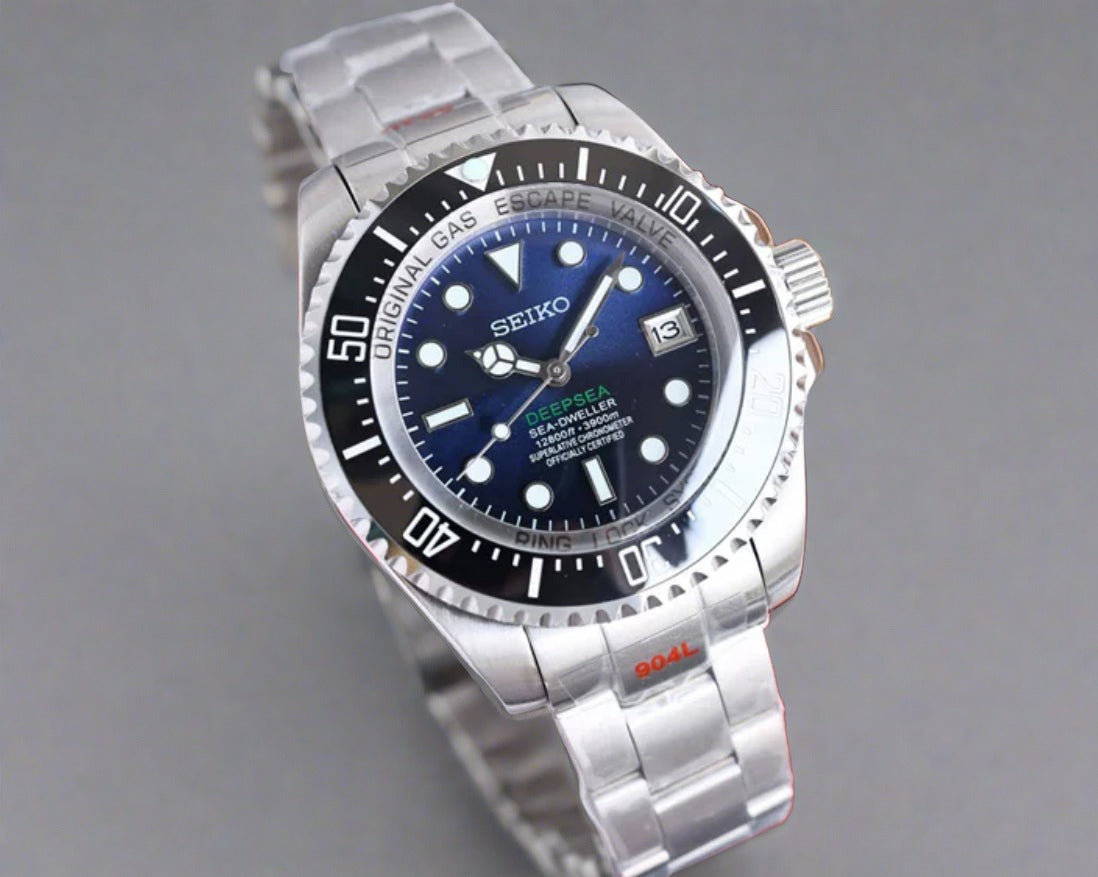 Seiko mod Sea dweller/deep sea automatic watch 44mm