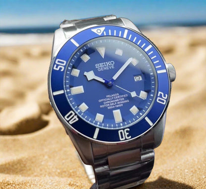 Seiko mod blue Pelagos automatic watch