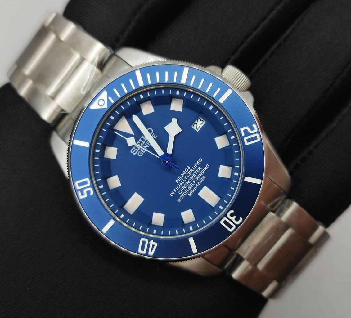 Seiko mod blue Pelagos automatic watch