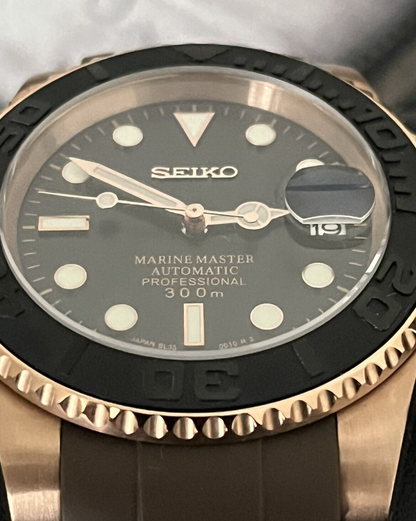 seiko yachtmaster rosegold mod - brown strap 40mm