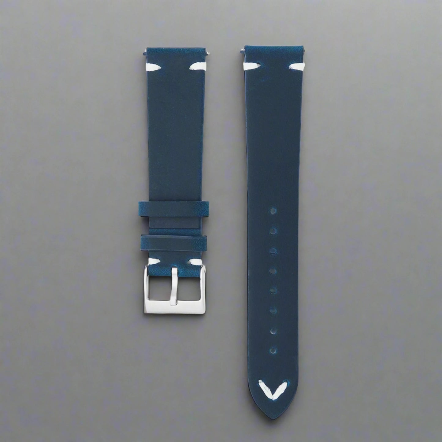 vintage 20mm blue leather strap