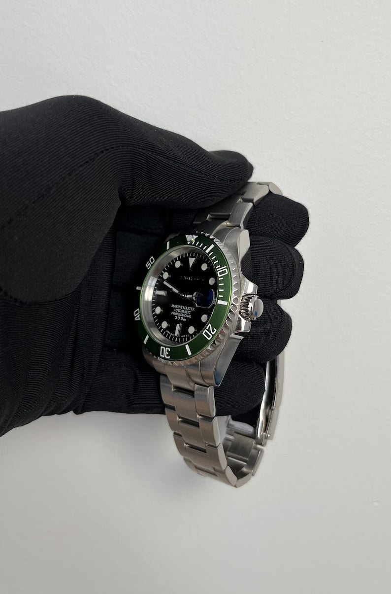 Seiko mod- green harrods NH35 automatic watch 40mm sapphire crystal