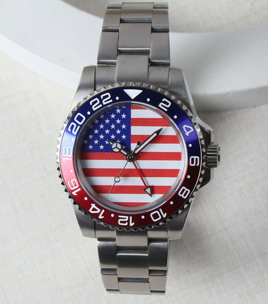 USA edition seiko mod GMT automatic watch