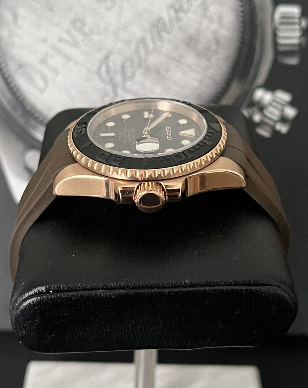 seiko yachtmaster rosegold mod - brown strap 40mm