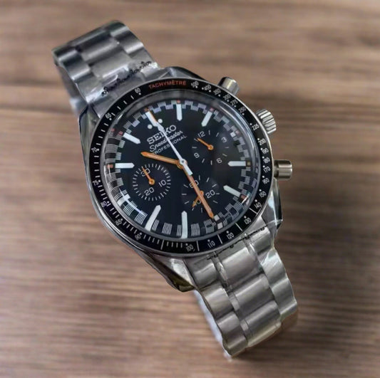 Seiko mod racing speedmaster VK63 meca quartz chronograph watch