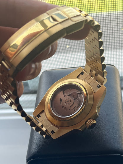 Custom build seiko mod GMT full gold jubilee automatic watch
