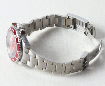 Custom red Ferrari seiko mod automatic watch