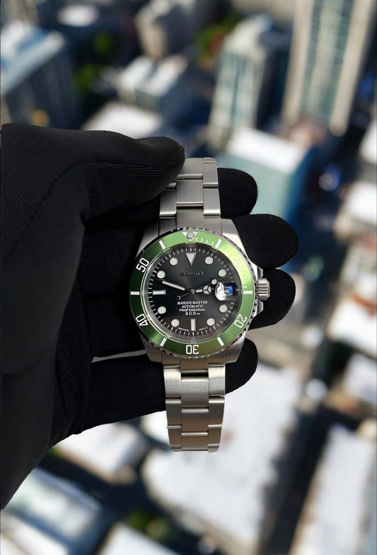 Seiko mod- green harrods NH35 automatic watch 40mm sapphire crystal