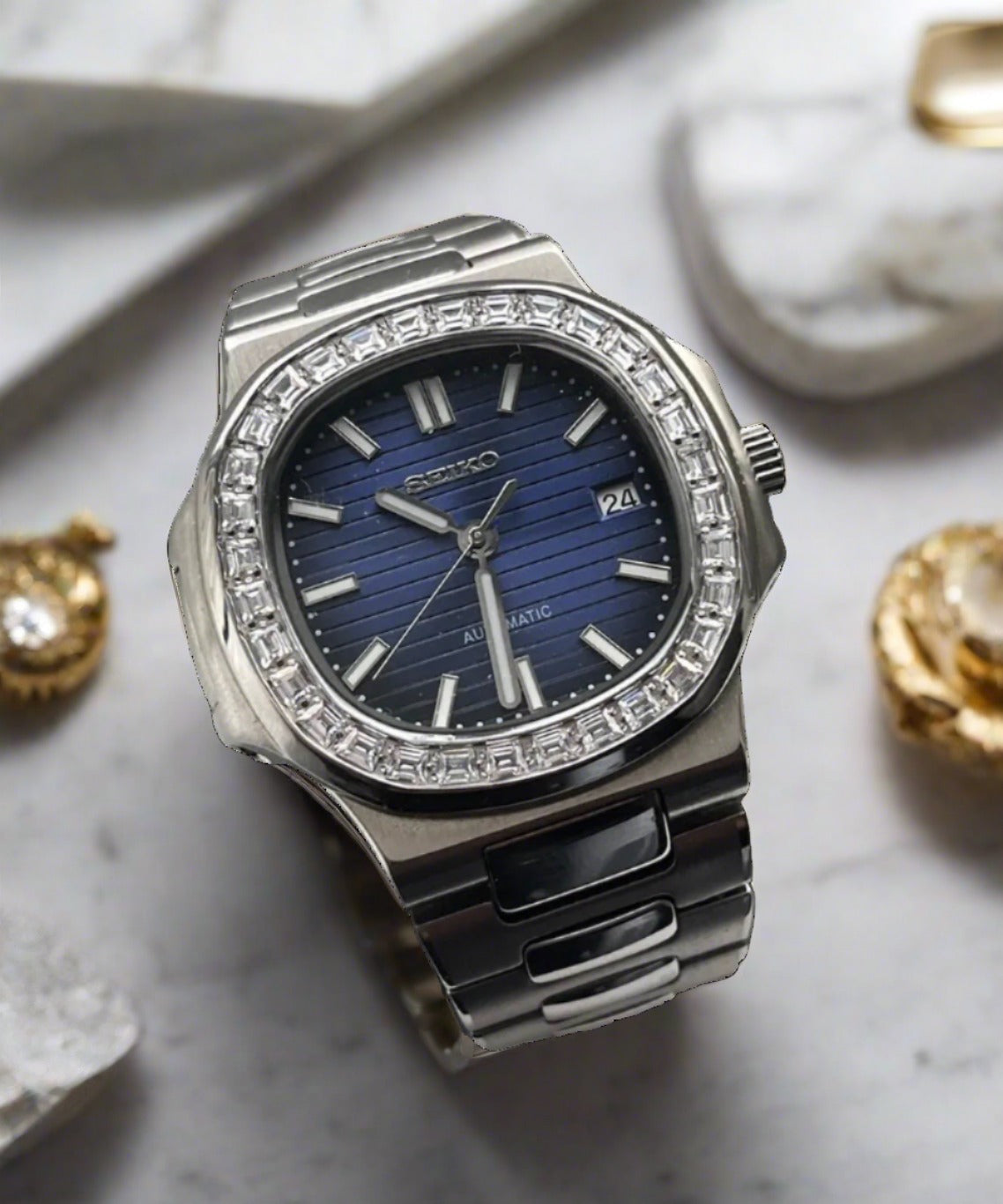 Custom build Seiko mod “GEMSTONE BLUE NAUTILUS”  automatic watch