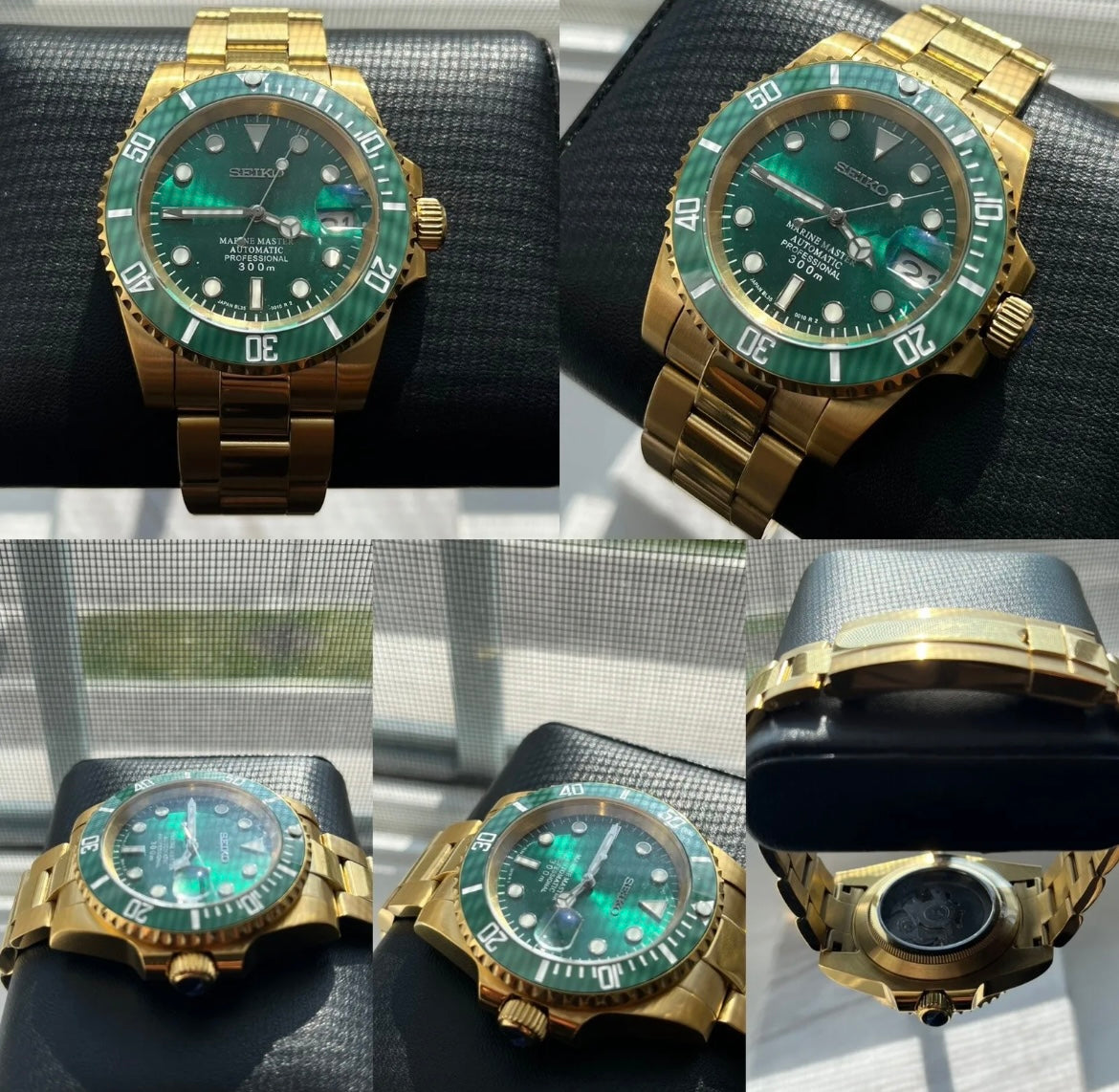 Custom build seiko mod gold hulk automatic watch