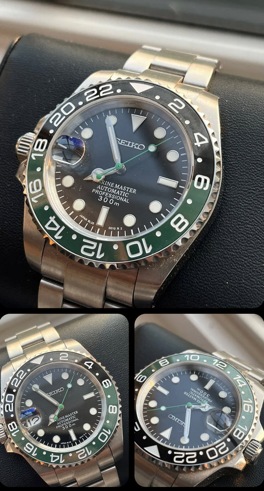 Custom build seiko mod - right handed sprite automatic watch