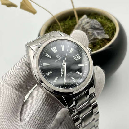 Black grand seiko dial mod automatic watch