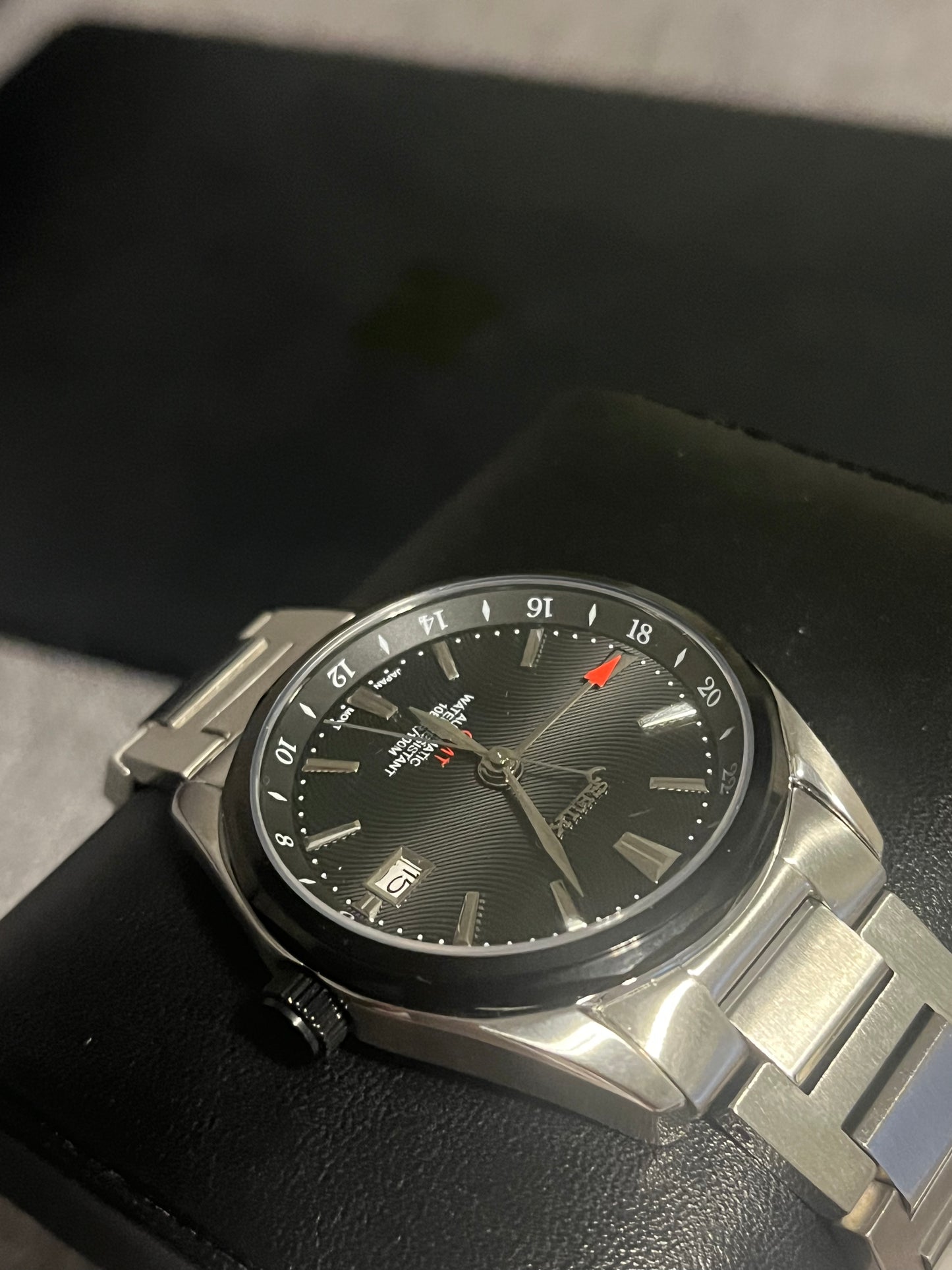 Seiko mod custom build black alpinist GMT NH34 automatic watch 39mm