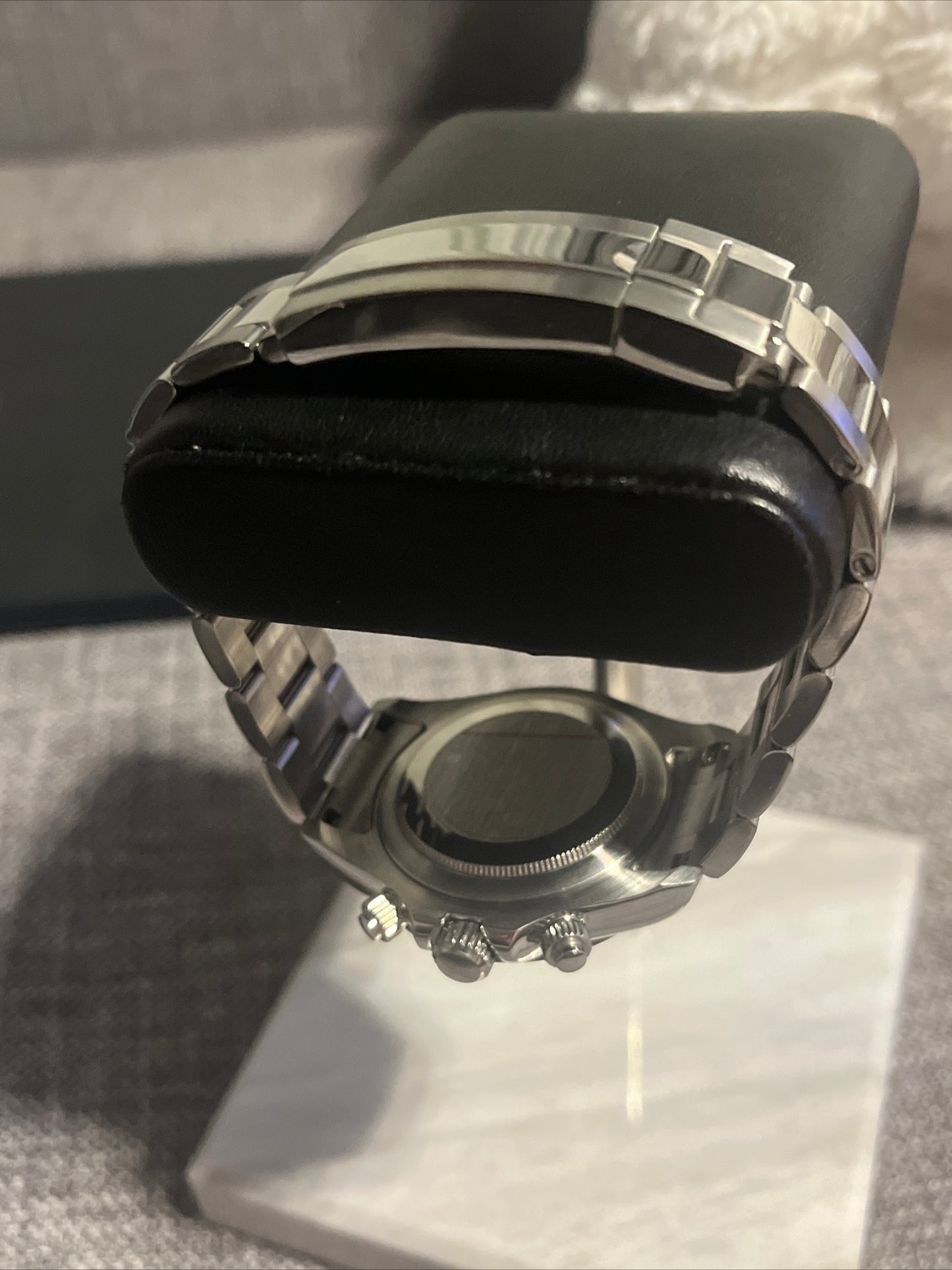 Custom build seiko seitona VK63 meca-quartz chronograph watch - black mod Daytona