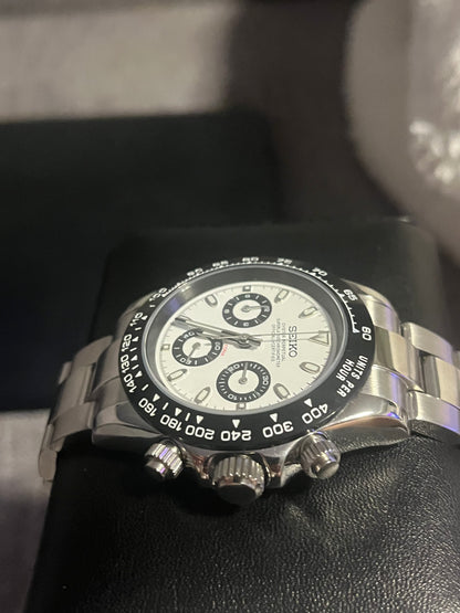 Custom build seiko seitona VK63 meca-quartz chronograph watch - panda mod Daytona