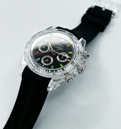 Seiko Mod Rainbow Silicon Daytona Chronograph Meca-quartz Watch