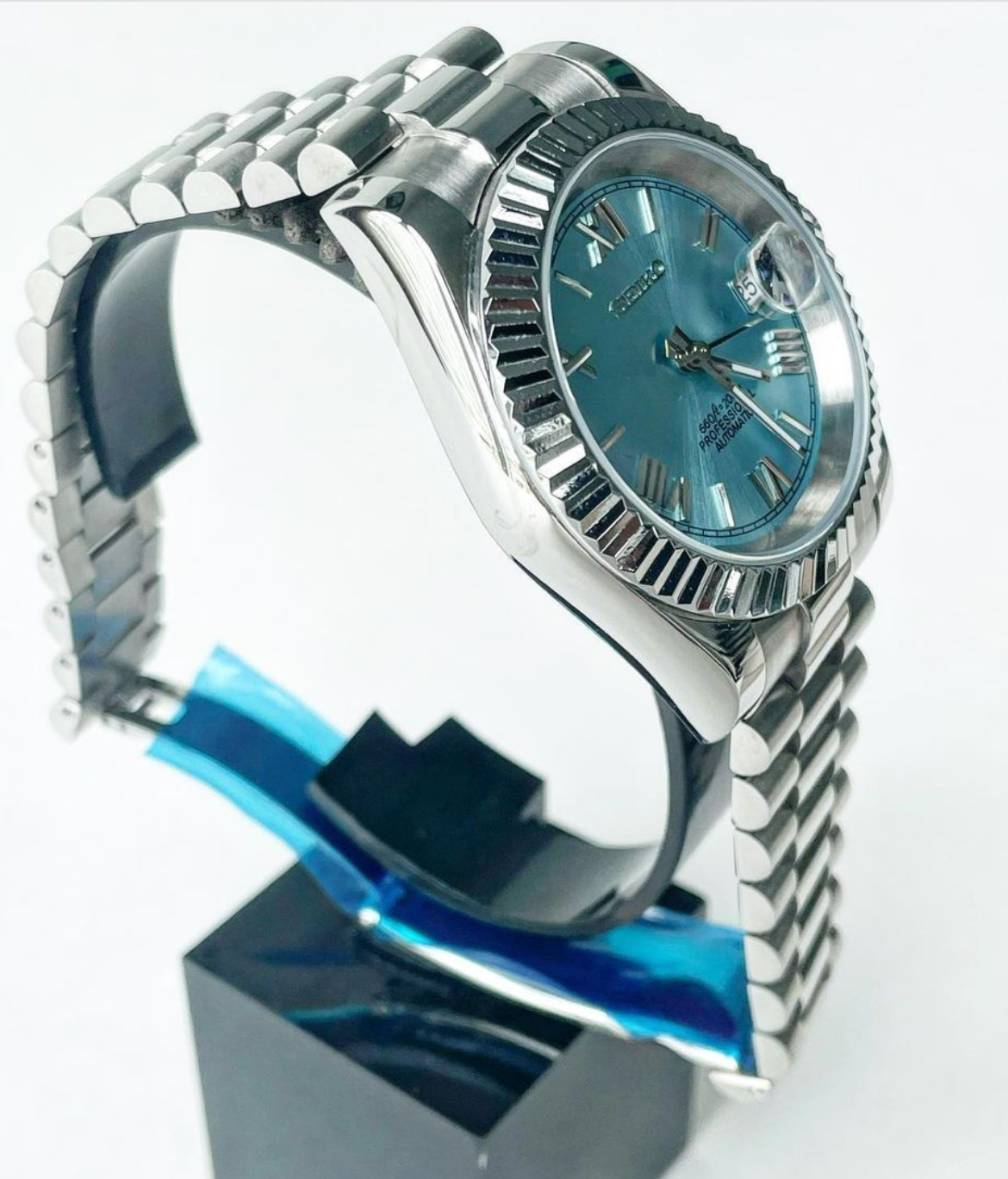 39mm Seiko Mod Tiffany Blue Datejust Automatic Watch