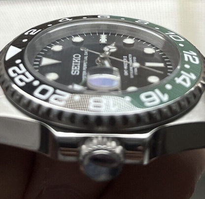 Seiko mod Left Handed  sprite NH34 GMT automatic watch 40mm