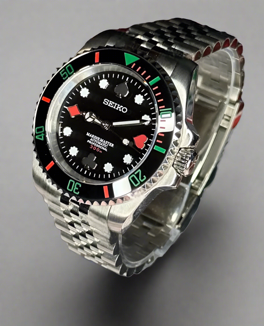 Seiko Mod Black Poker Casino Edition Automatic Watch