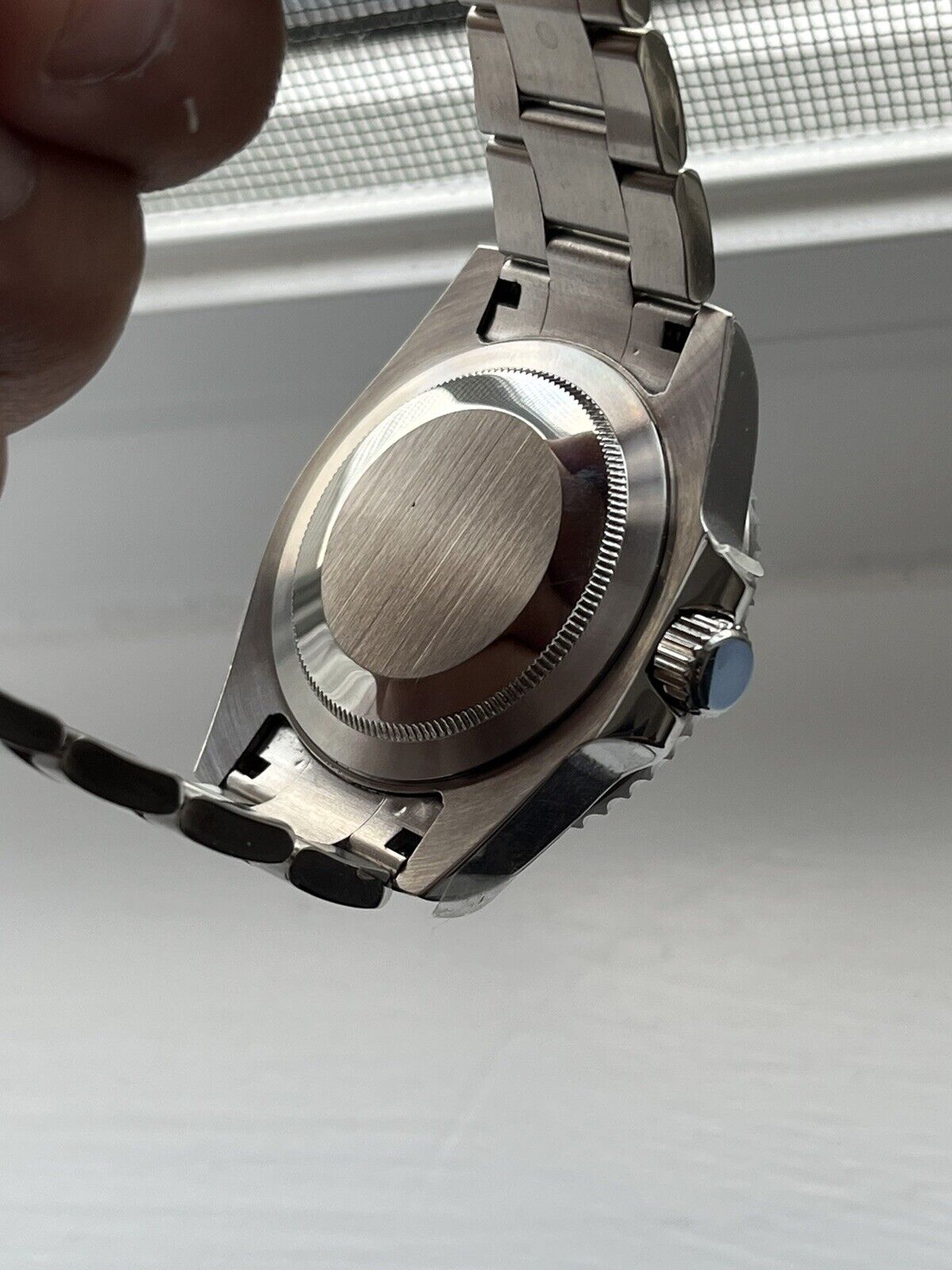custom build seiko NH35A movement mod watch - rainbow automatic stainless steel bracelet